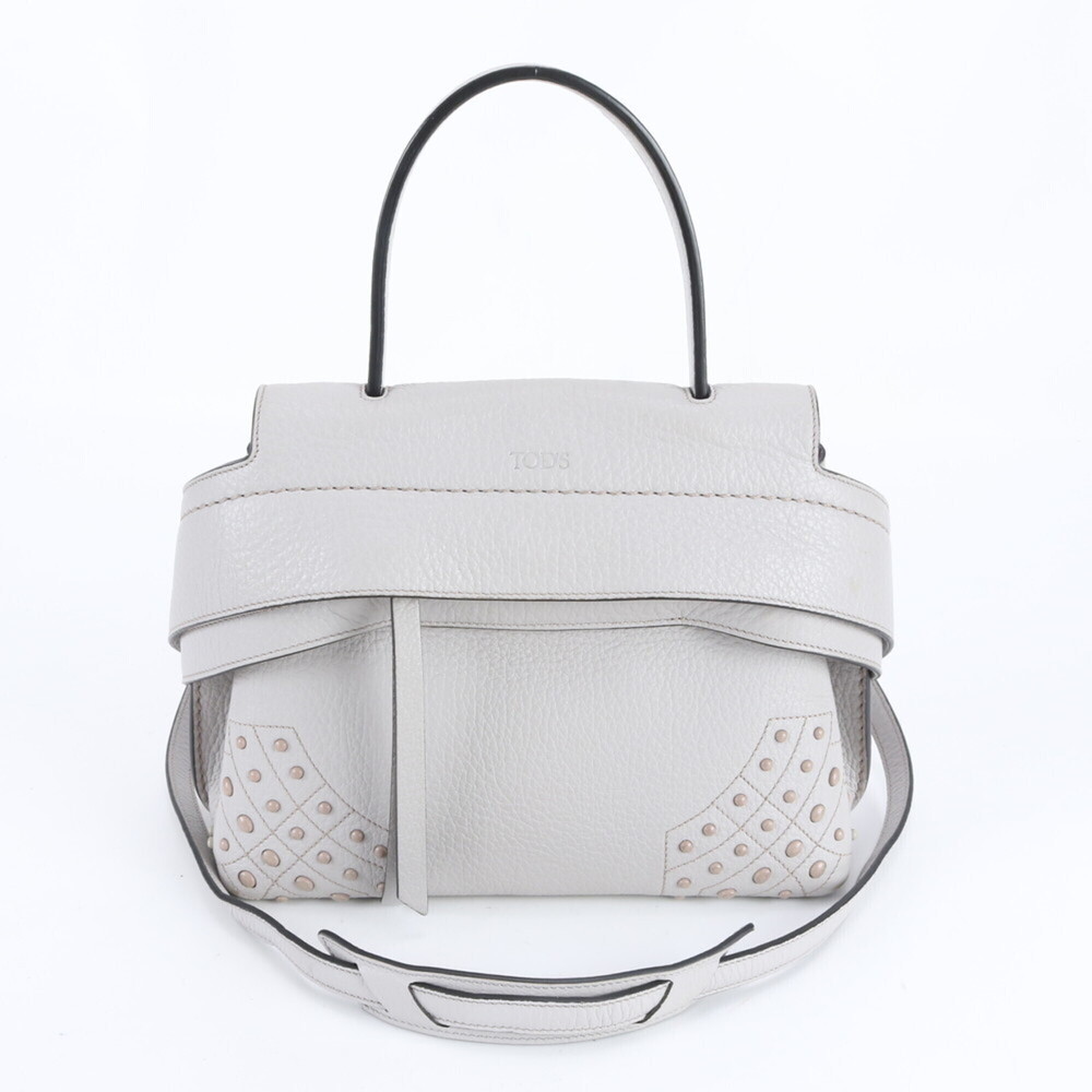 Tod's Wave Leather 2-Way Shoulder Bag, Handbag, Crossbody Gray, Women's